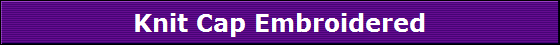 Knit Cap Embroidered